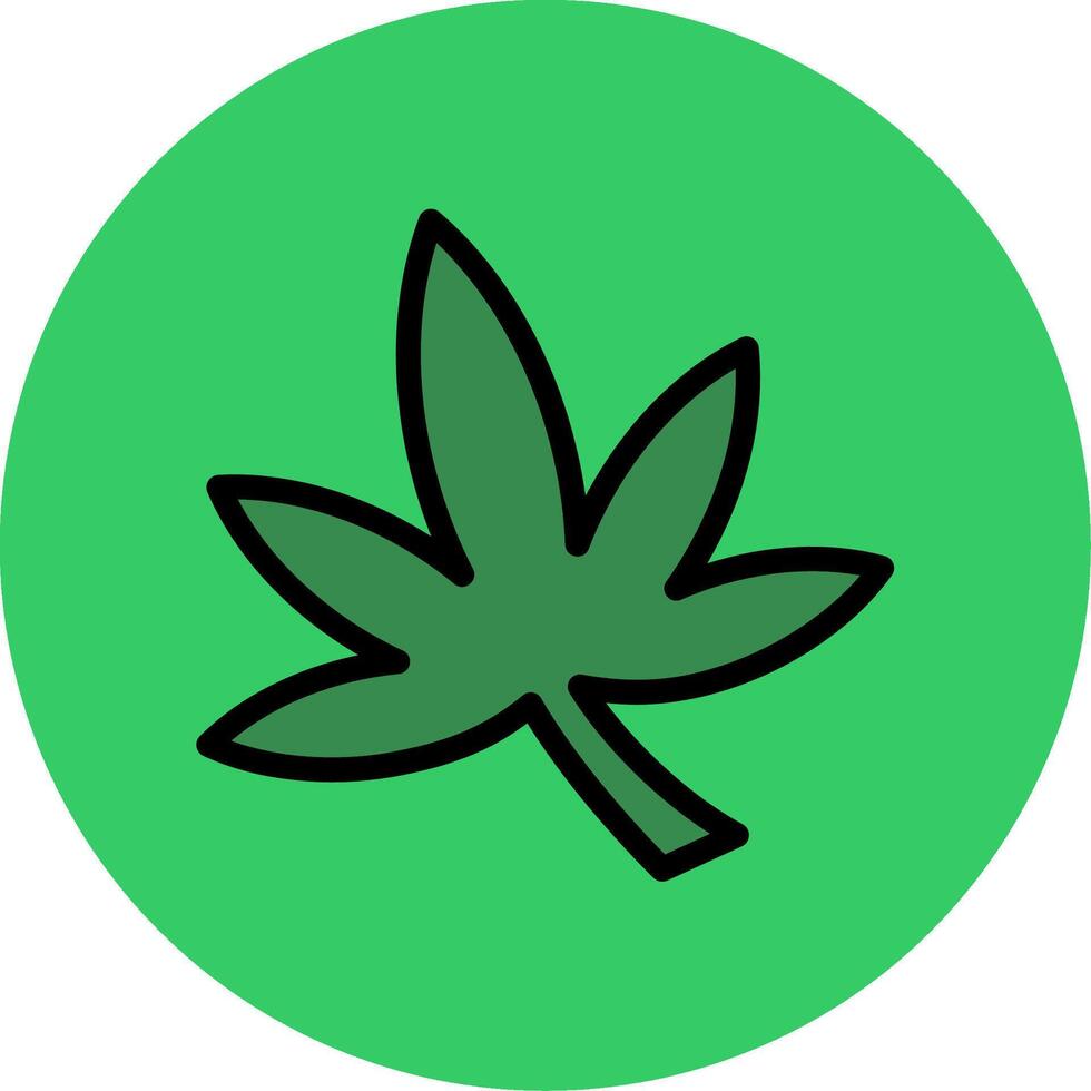 Weed Filled Circle Icon vector