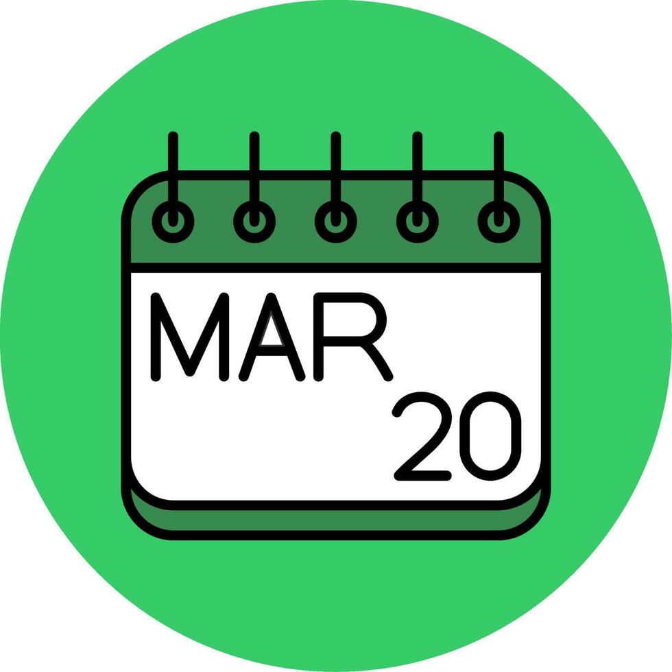 March Filled Circle Icon vector