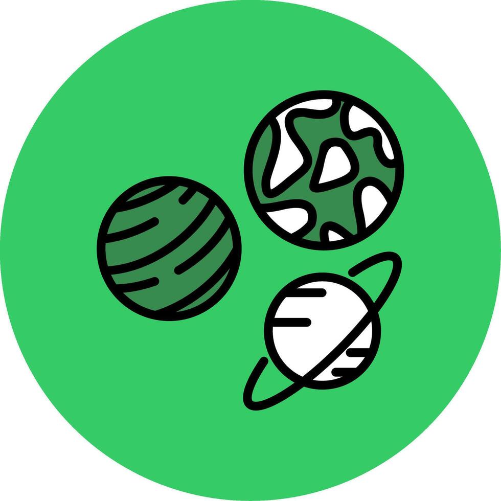 Planets Filled Circle Icon vector