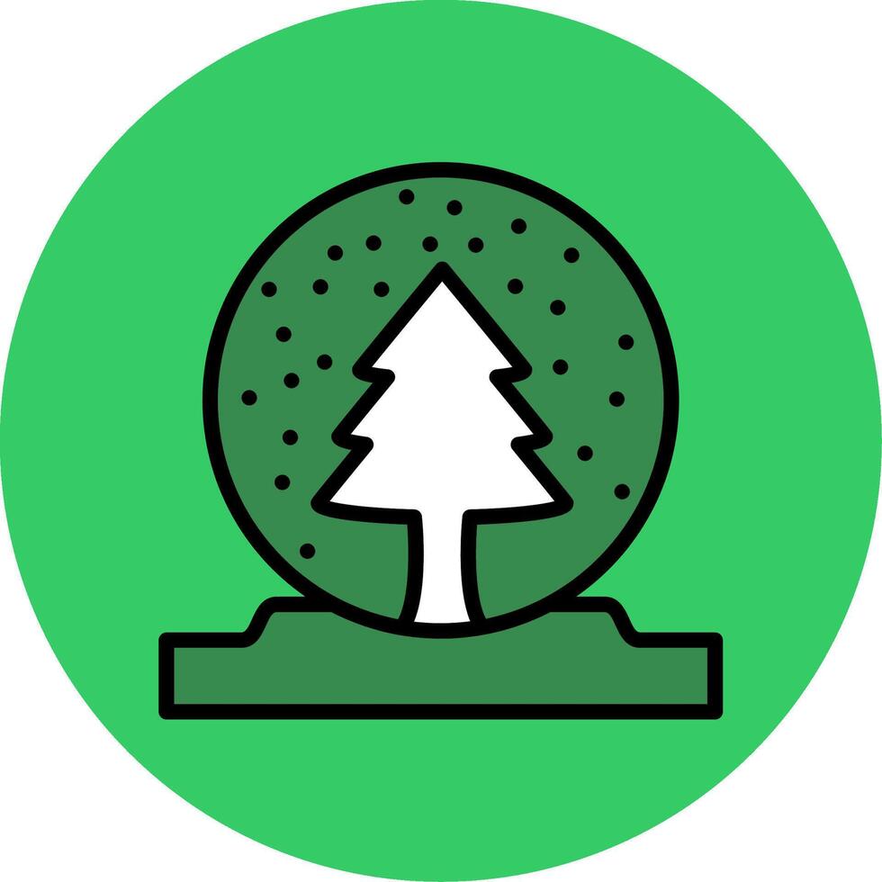 Snow Globe Filled Circle Icon vector