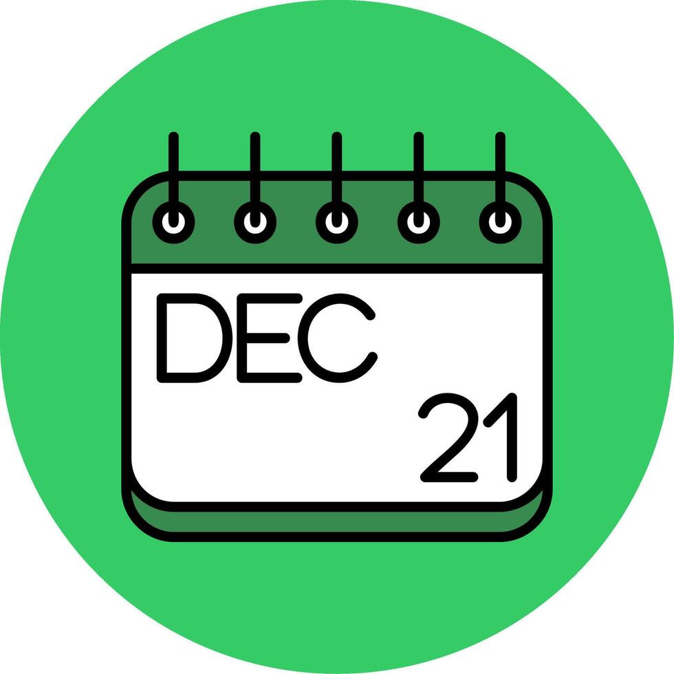 December Filled Circle Icon vector