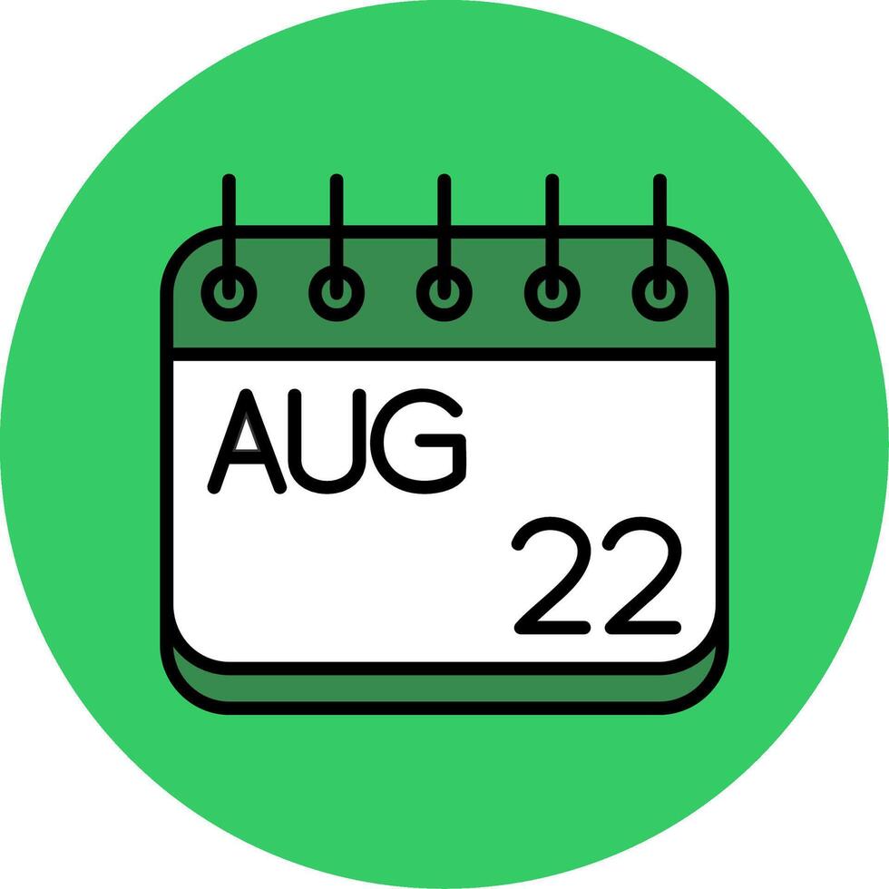 August Filled Circle Icon vector