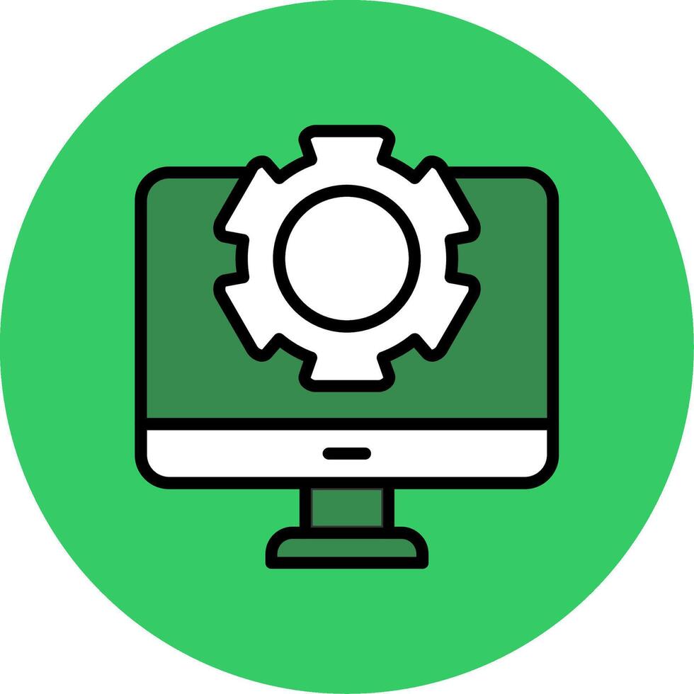 Gear Filled Circle Icon vector