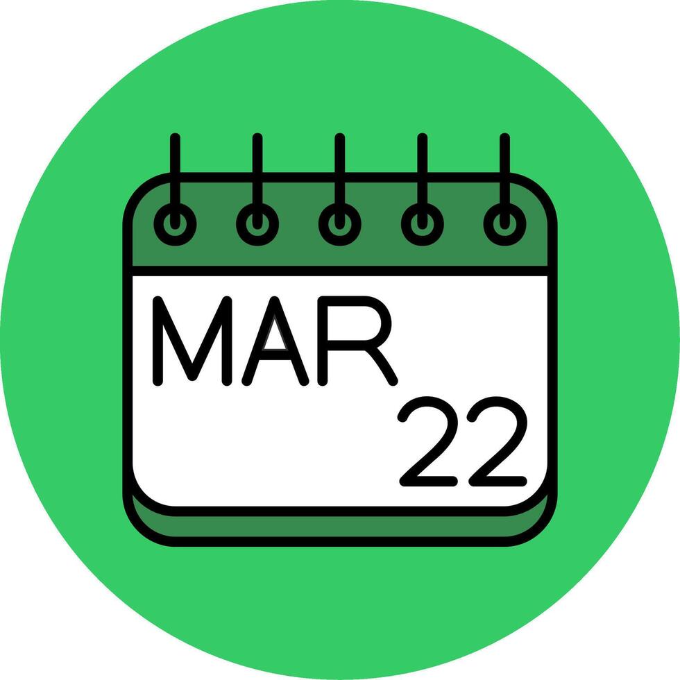 March Filled Circle Icon vector