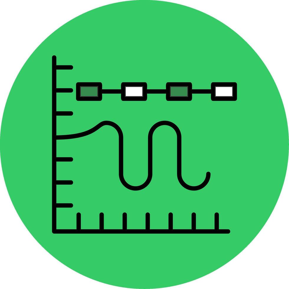 Multiple Trend Chart Filled Circle Icon vector