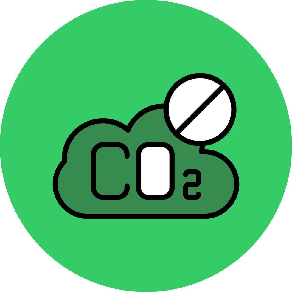 No CO2 Filled Circle Icon vector