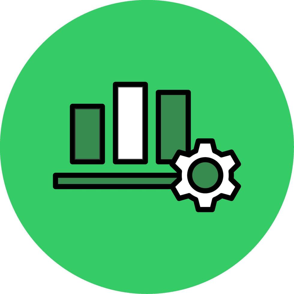 Bar Chart Filled Circle Icon vector