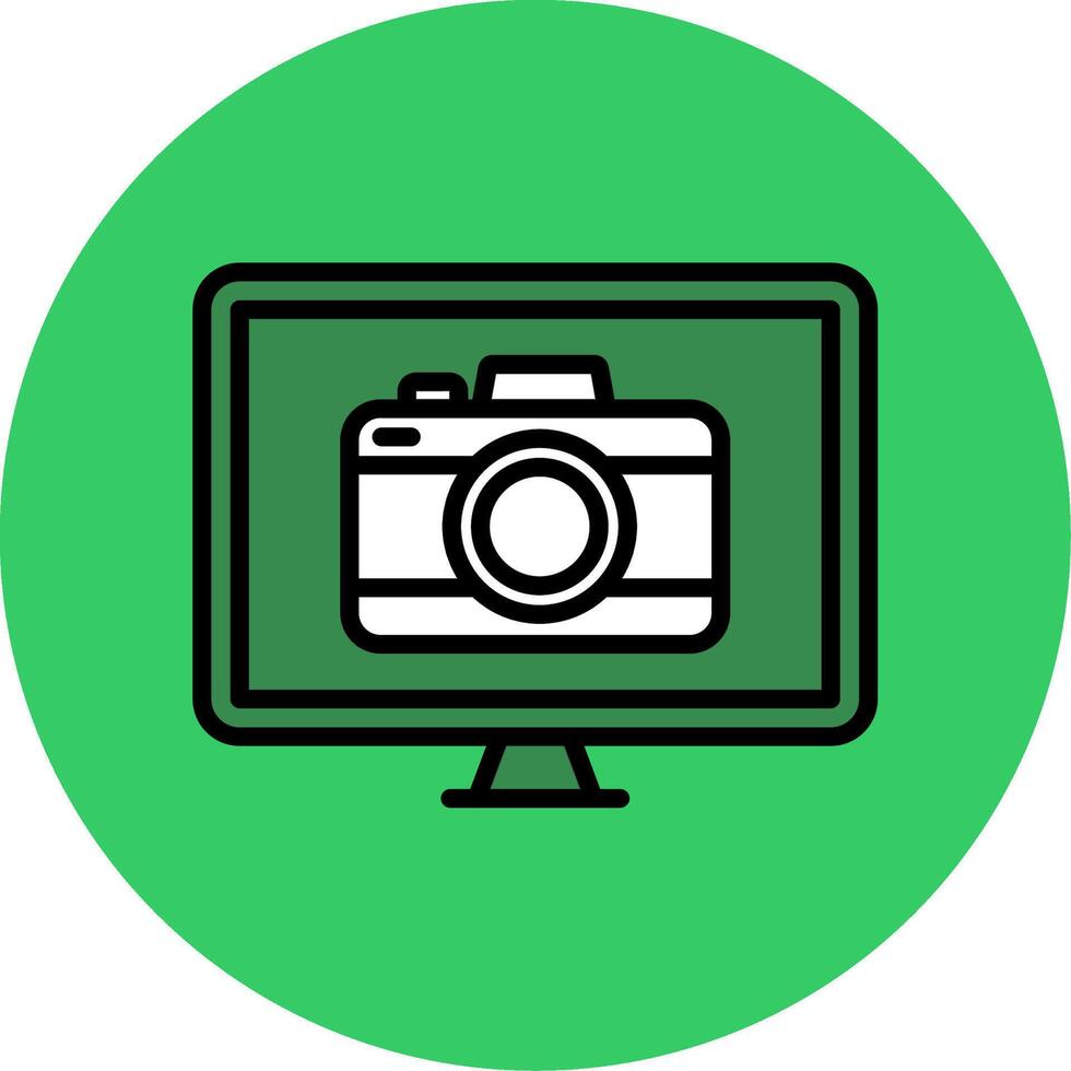 Camera Filled Circle Icon vector