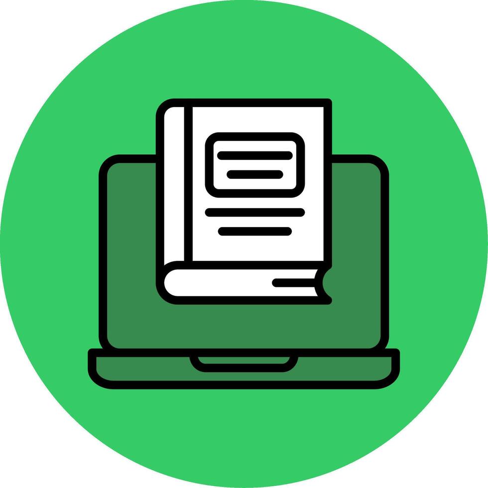 E - Learning Filled Circle Icon vector