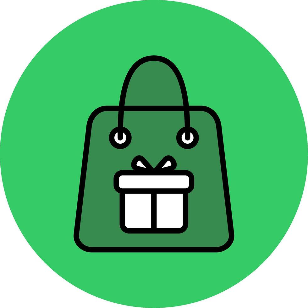 Hand Bag Filled Circle Icon vector