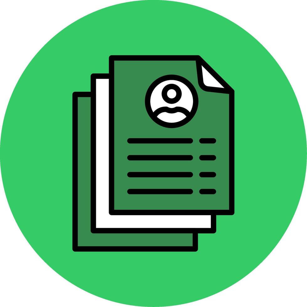 Resume Filled Circle Icon vector
