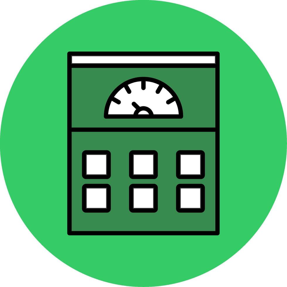 Ammeter Filled Circle Icon vector