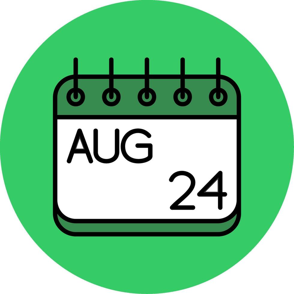 August Filled Circle Icon vector