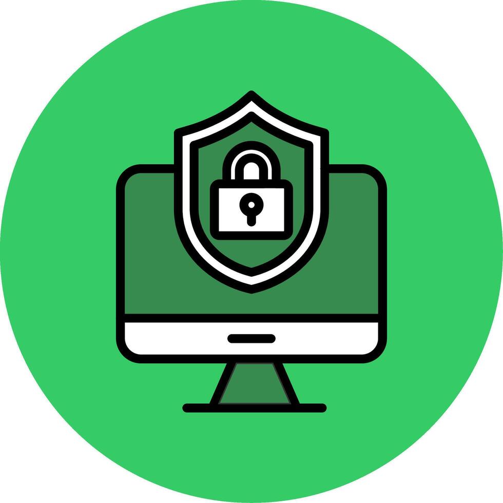 Cyber Security Filled Circle Icon vector