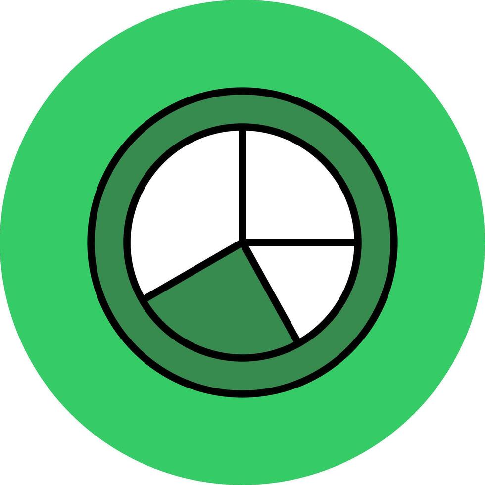 Pie Chart Pieces Filled Circle Icon vector