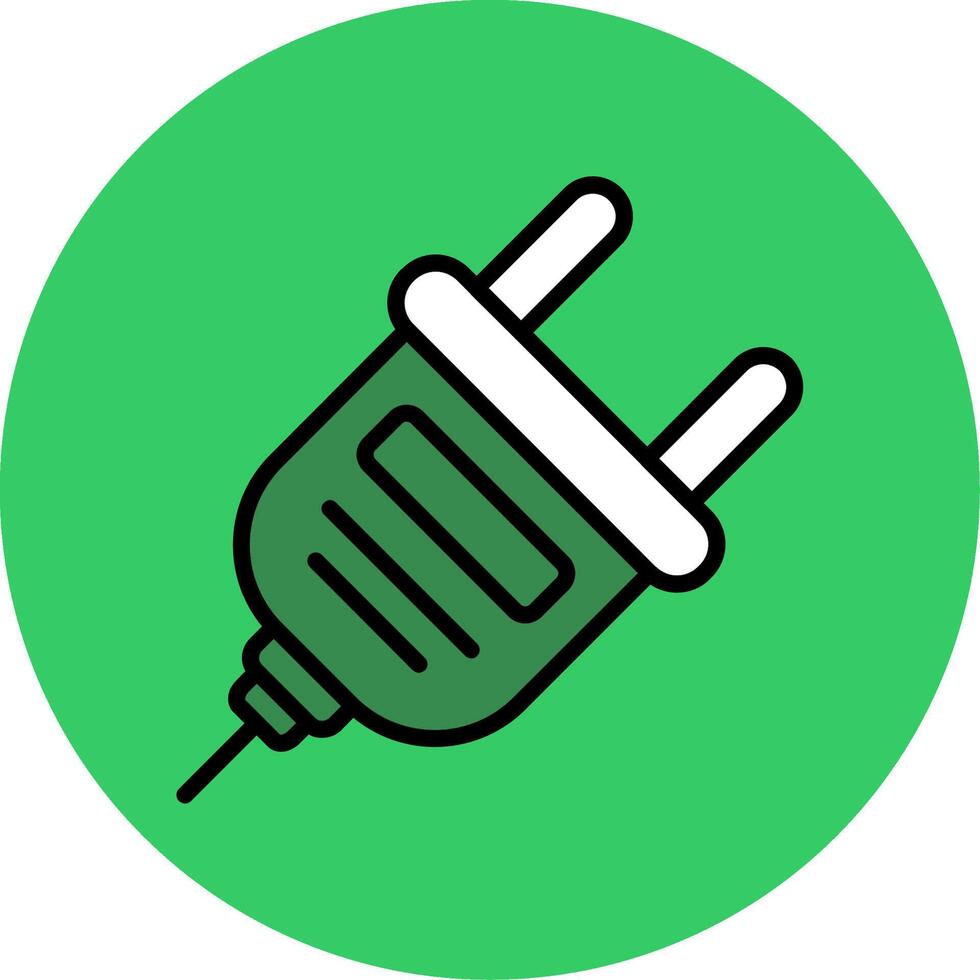 Plug Filled Circle Icon vector