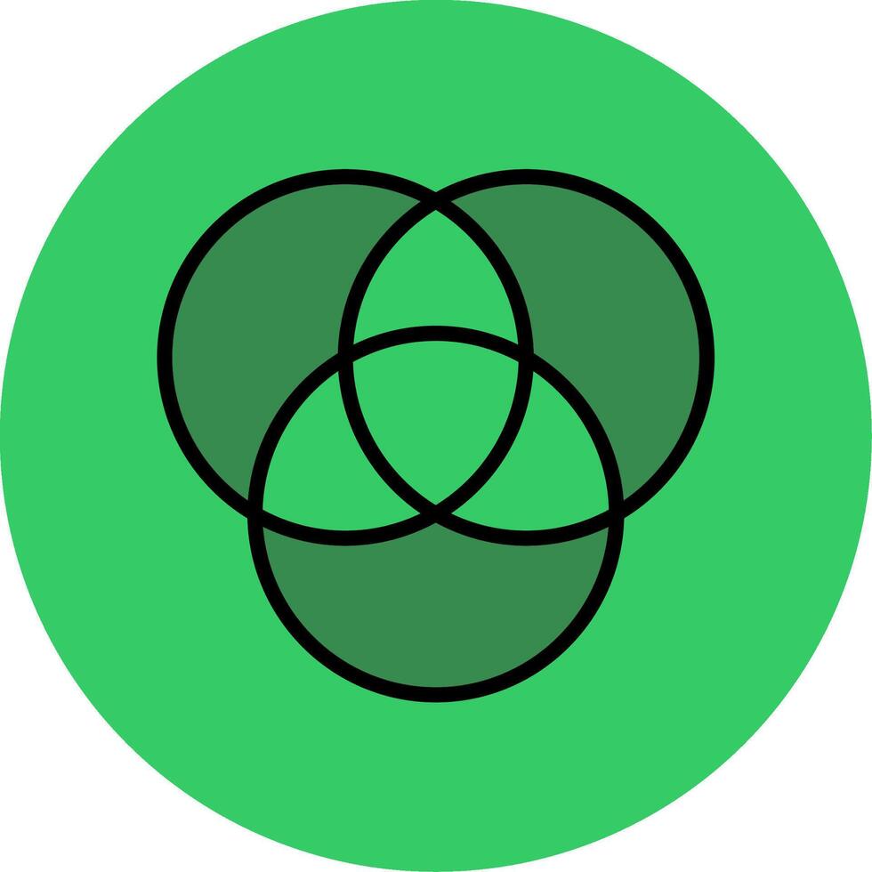 Venn Diagram Filled Circle Icon vector
