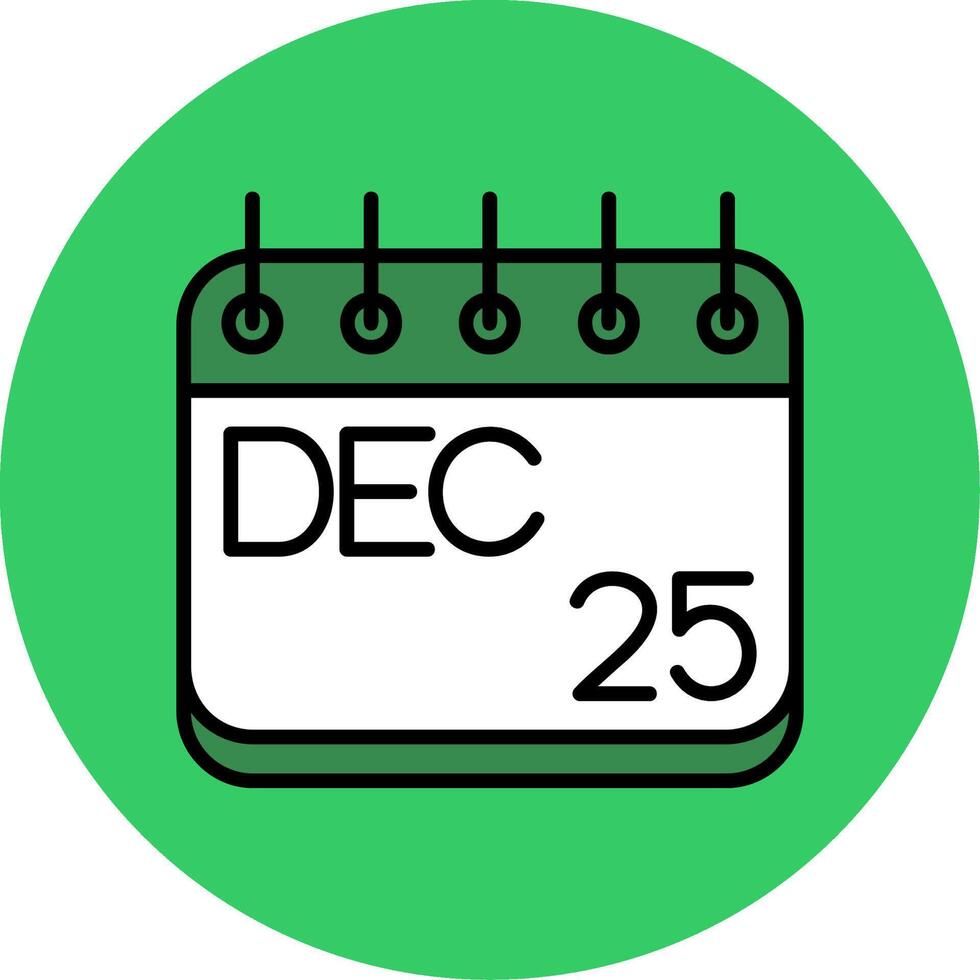 December Filled Circle Icon vector