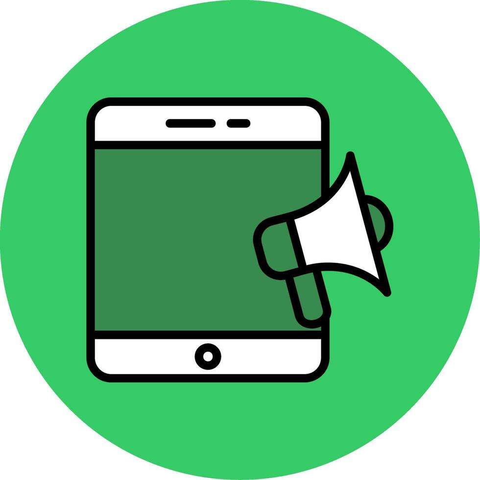 Megaphone Filled Circle Icon vector