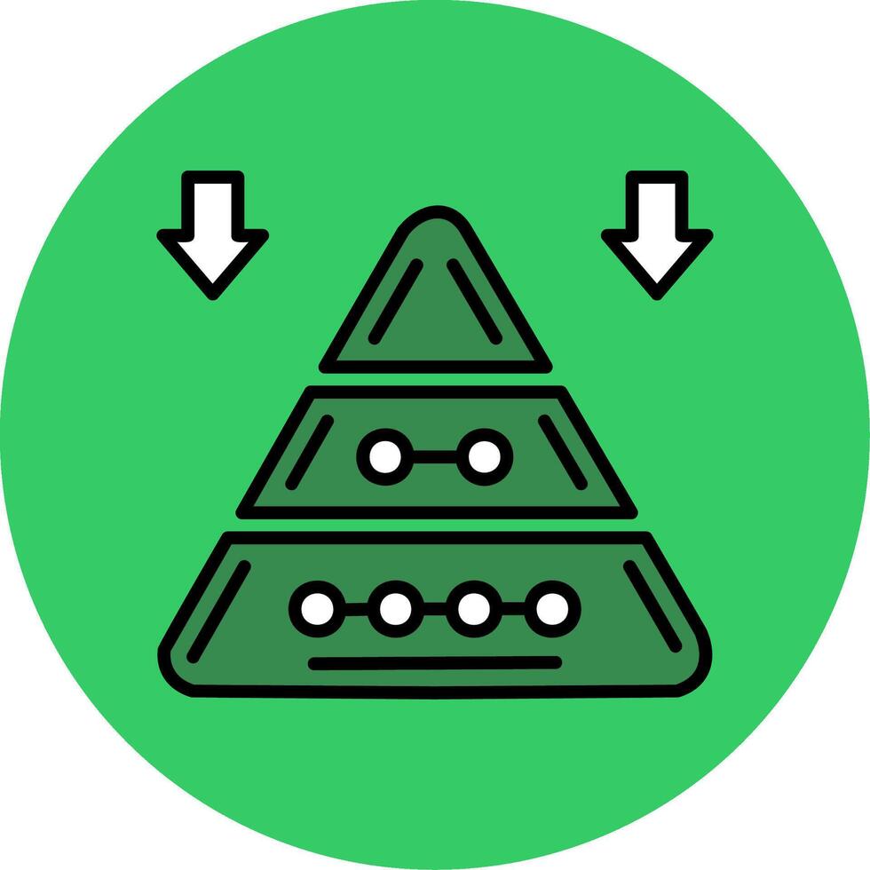 Pyramid Chart Filled Circle Icon vector