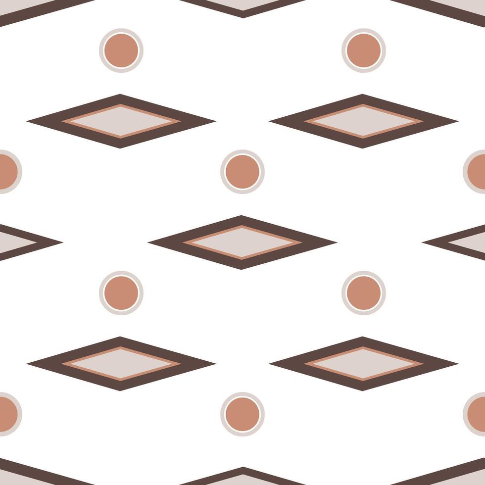 a white and brown geometric pattern with circles vector