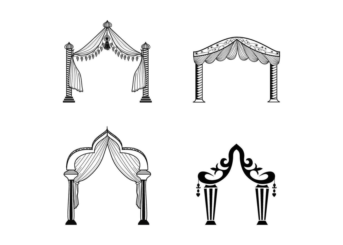 New gate clipart design for wedding card vector