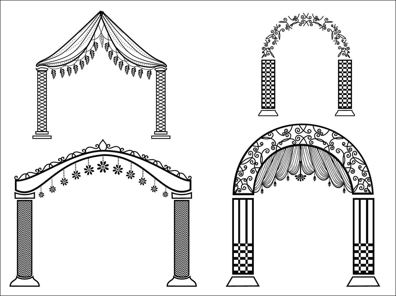 Program box for wedding card design vector