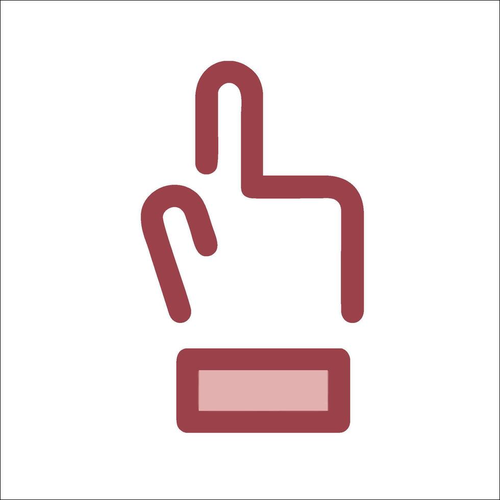 A red hand pointing up on a white background vector
