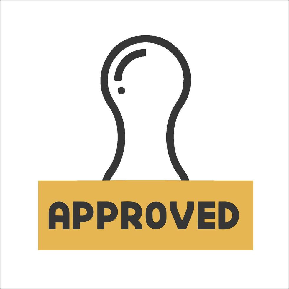Approved icon with a light bulb vector
