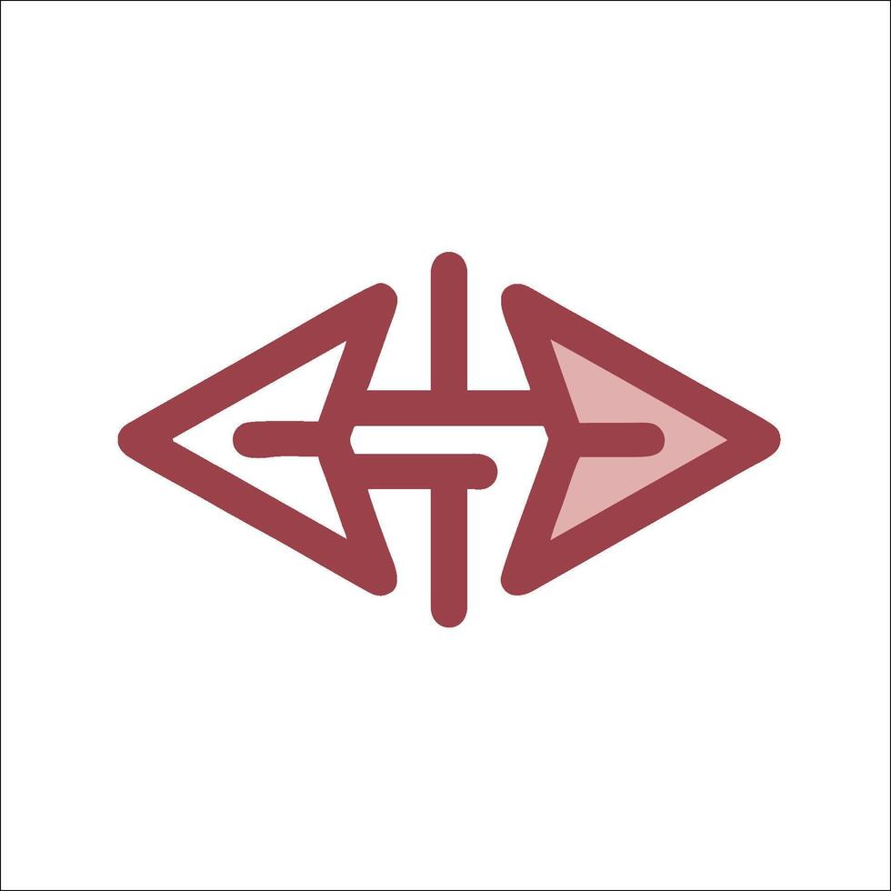 A red arrow pointing to the left vector