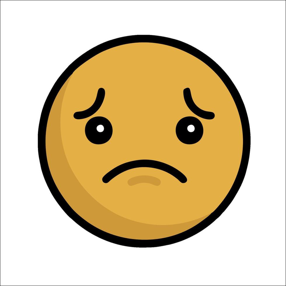 A sad emoticor with a sad face vector