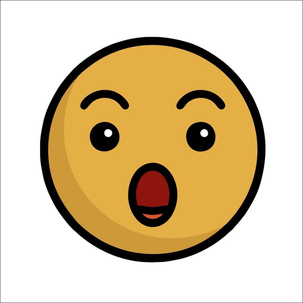 A cartoon emoticion with a mouth open vector