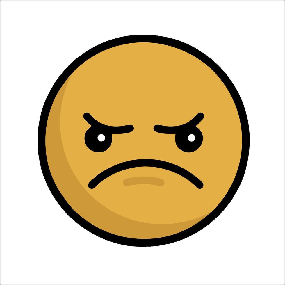 A cartoon face with an angry expression vector