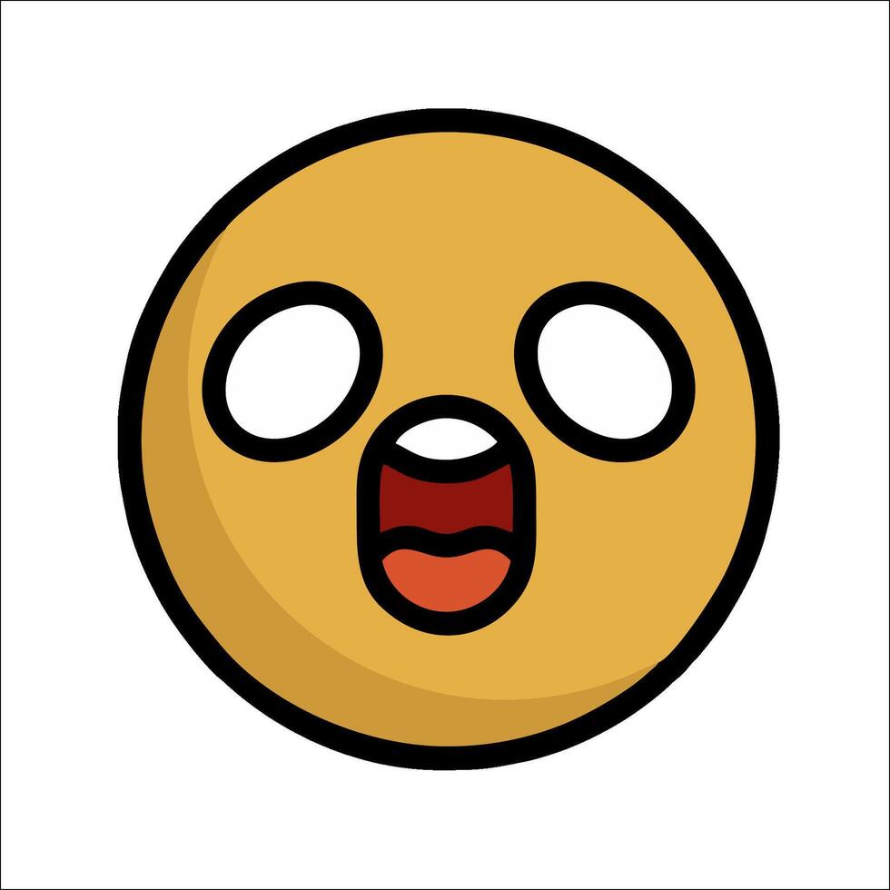 A cartoon emoticion with a mouth open vector