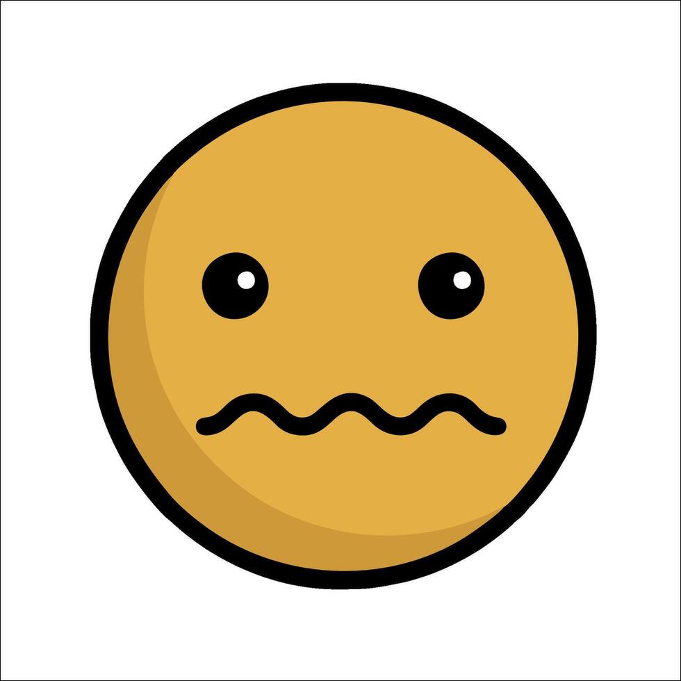 A sad emoticor with a sad face vector