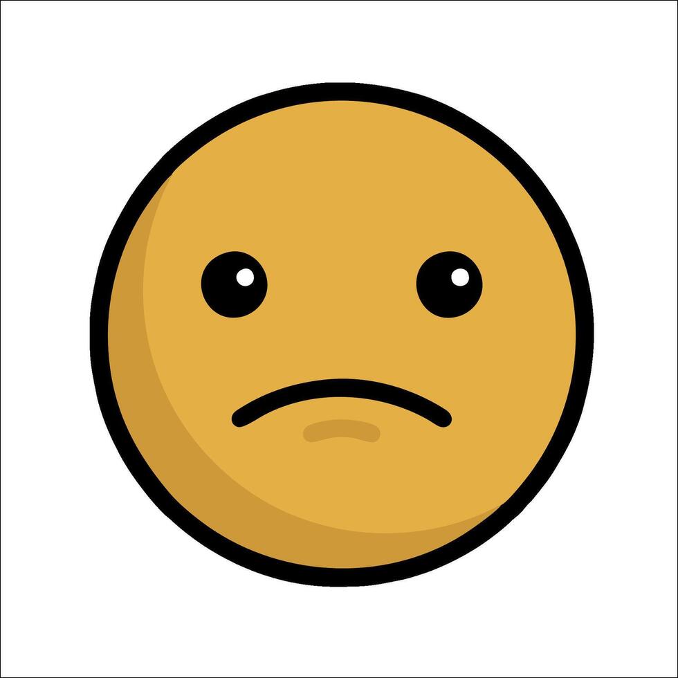 A sad emoticor with a sad face vector