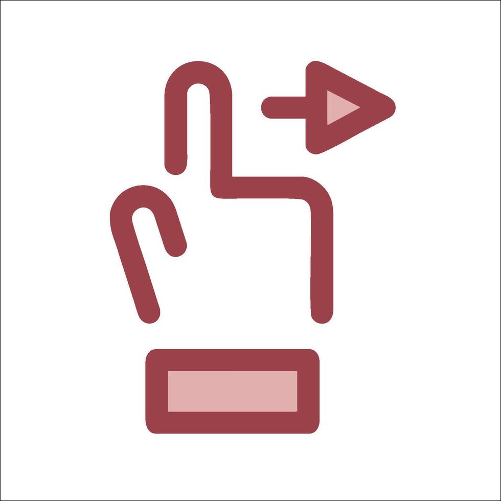 A hand pointing to an arrow icon vector