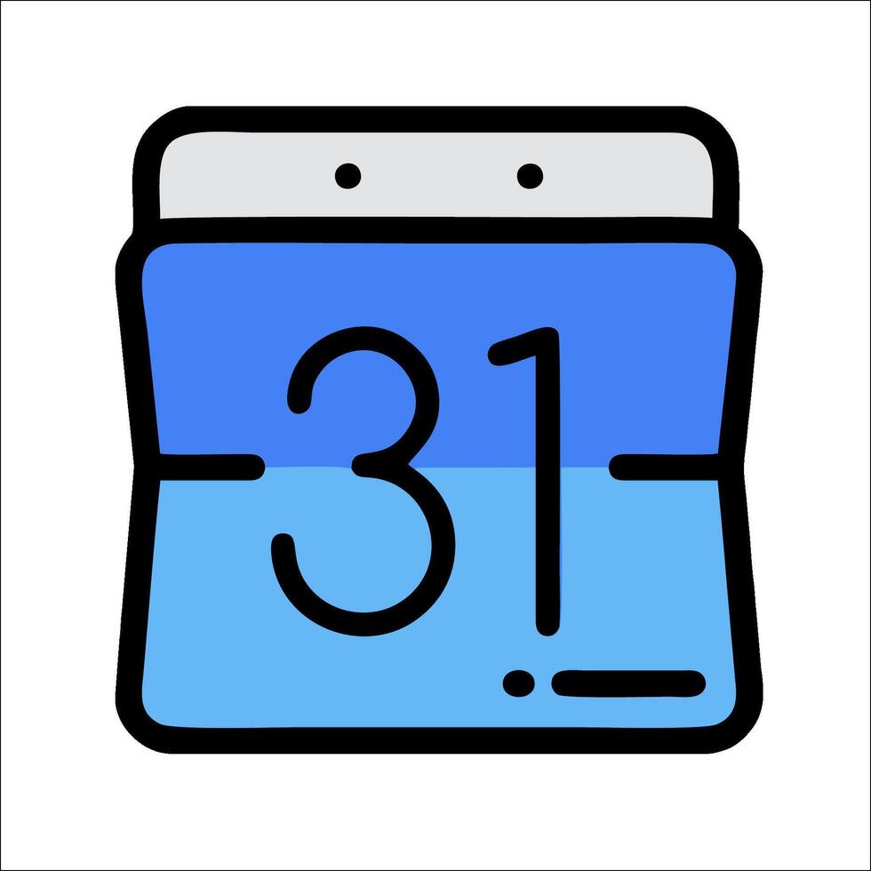 A calendar icon with the number 31 on it vector