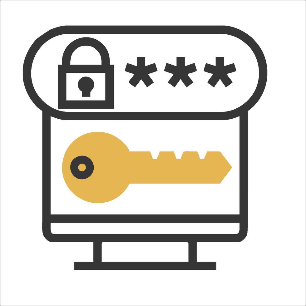 A key and padlock icon on a white background vector