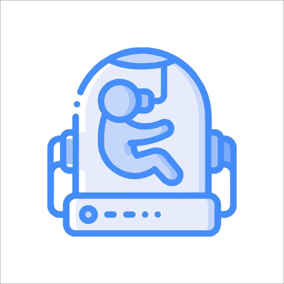 A blue icon of a person in a helmet vector