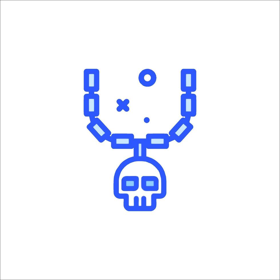 A skull with a chain around it vector
