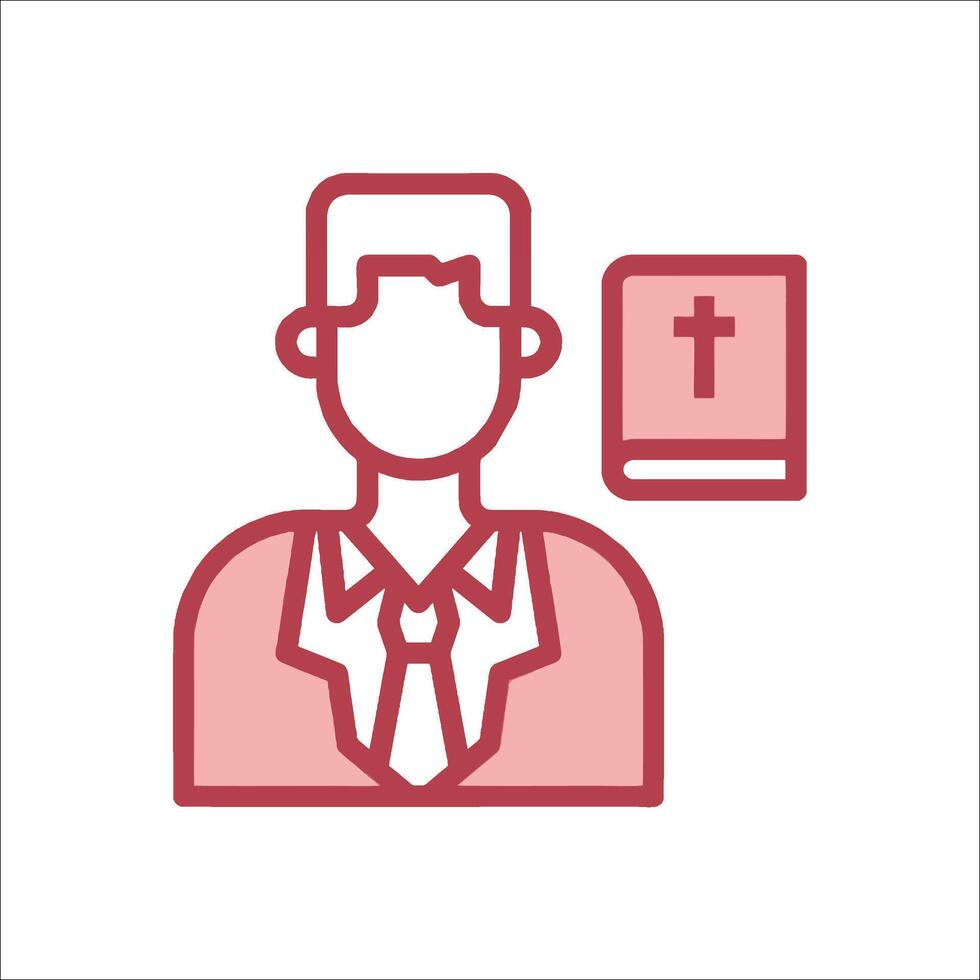 A man in a suit holding a bible and a cross vector