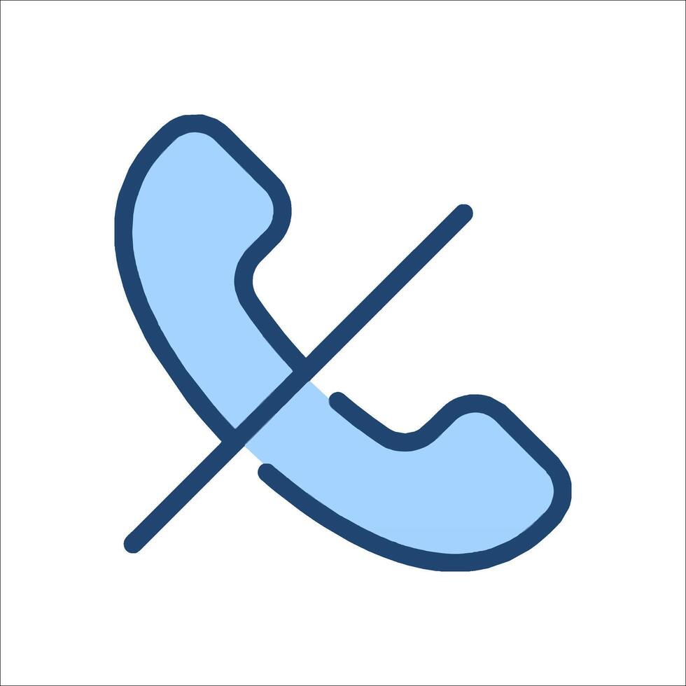 A phone icon with a crossed out line vector