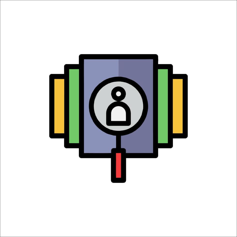 A colorful icon of a person holding a key vector