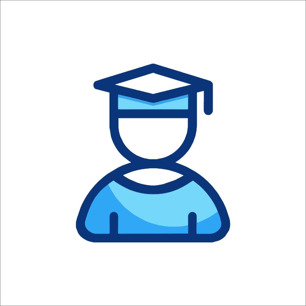 A graduate icon with a blue hat vector