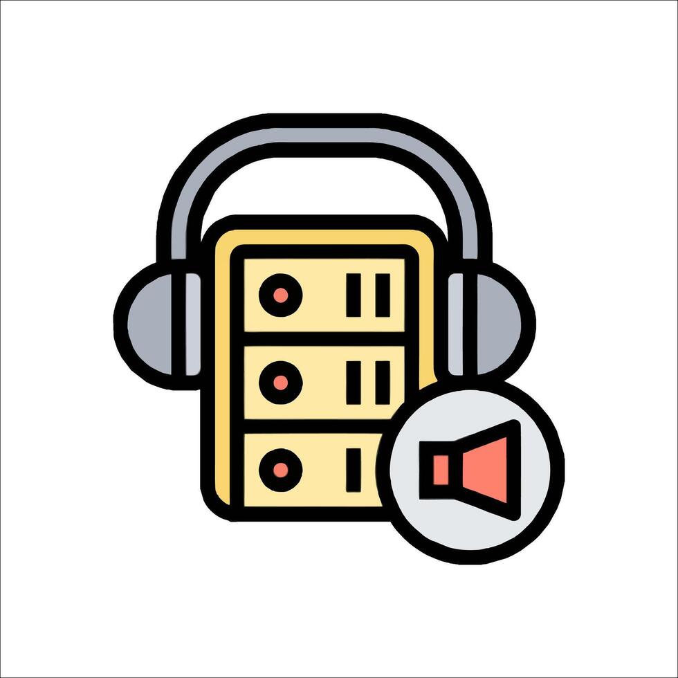 Audio server icon illustration vector