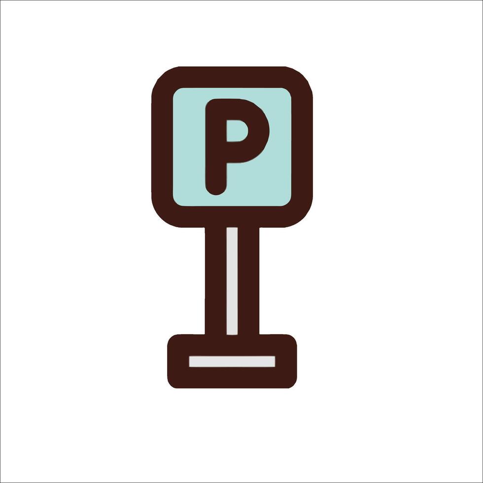 Parking sign icon illustration vector