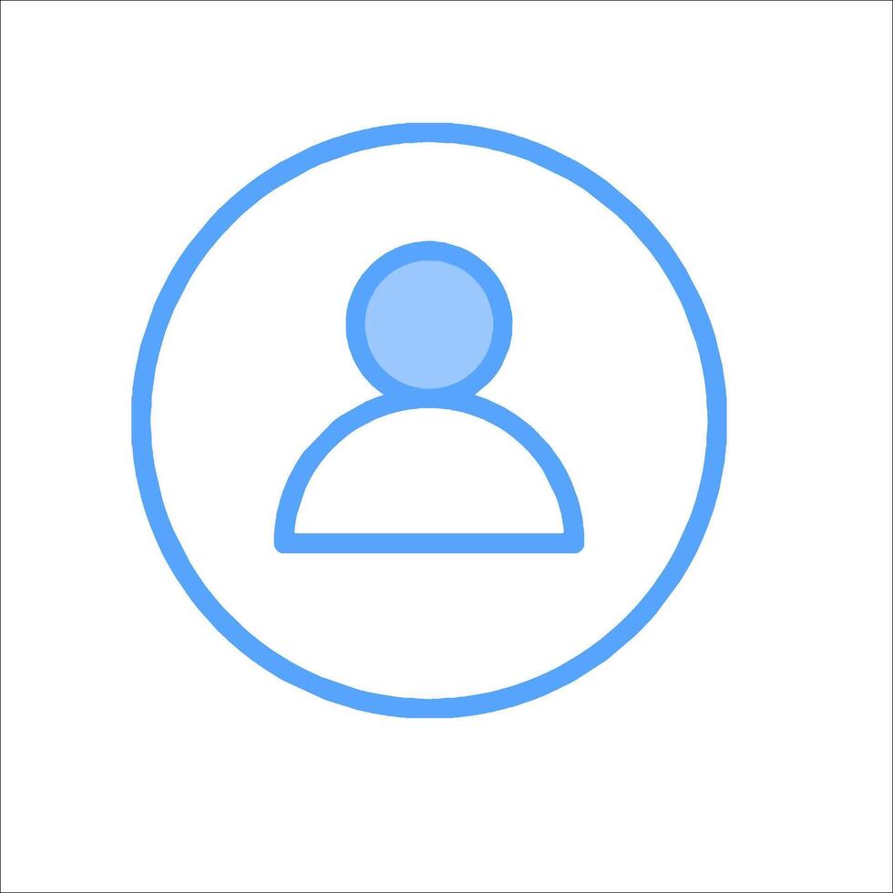A person icon in a circle on a white background vector