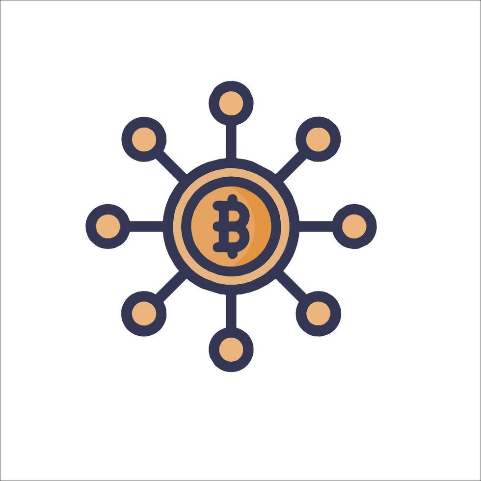 Bitcoin network icon illustration vector