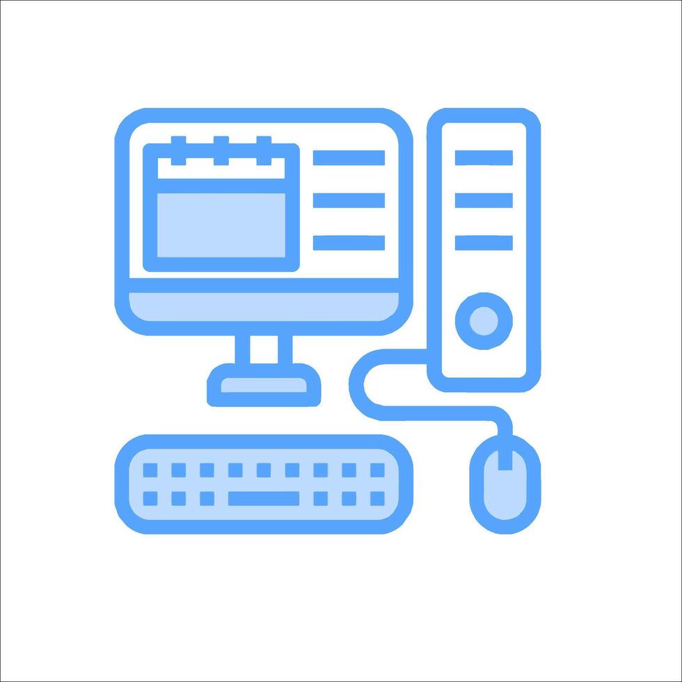 A computer and mouse icon on a white background vector